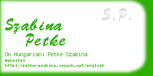 szabina petke business card